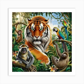 Tiger In The Jungle 1 Art Print