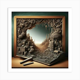 3d Book Art Art Print