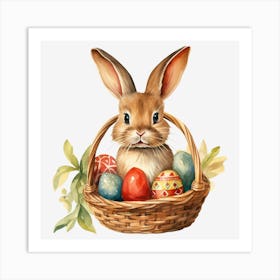 Easter Bunny In Basket 4 Art Print