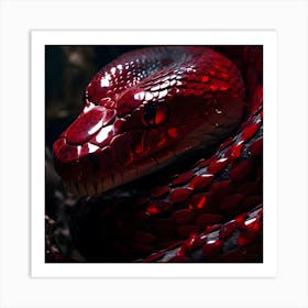 Red Snake Art Print