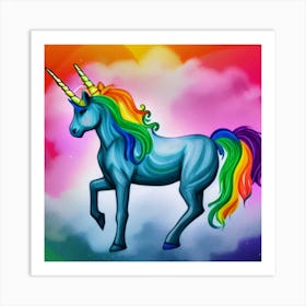 Rainbow Unicorn Art Print