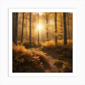 Autumn In The Forest paintings art print Art Print