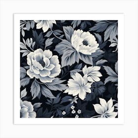 Black And White Flowers Art Print