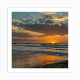 Sunset On The Beach Art Print