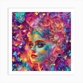 Psychedelic Girl Art Print