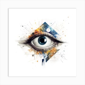 Abstract Eye And Planet Art Print