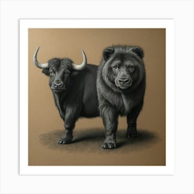 Yak And Bull Art Print
