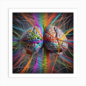 Colorful Brains Art Print