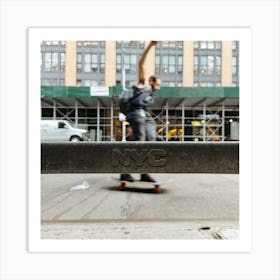 Nyc Skateboarder Art Print