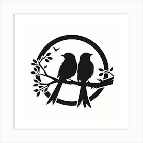 Birds On A Branch Art Print