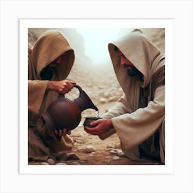 Jesus And John The Baptist Art Print