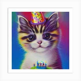 Birthday Kitten2 Art Print