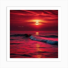 Sunset Over The Ocean 42 Art Print