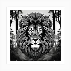 Lion In The Forest 33 Art Print