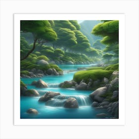 River In The Forest 58 Art Print