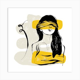 Blindfolded Woman Art Print