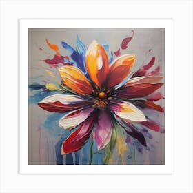 Abstract Flower Paintings 1 Art Print