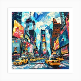 Times Square Oil Painting 3 Art Print