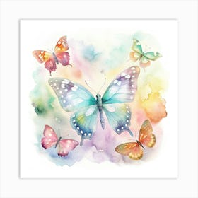 Watercolor Butterflies Art Print