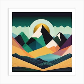 Abstract Mountain Landscape 10 Art Print