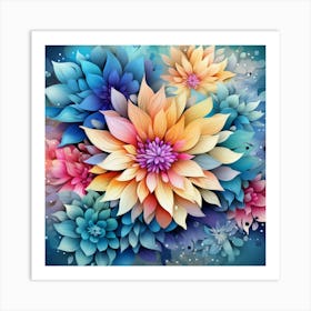 Colorful Flowers 6 Art Print