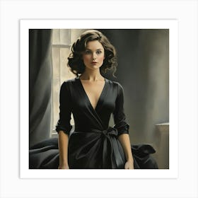 Woman In Black Dress Art Print 1 Art Print