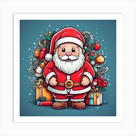 Santa Claus With Gifts Art Print