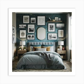 Blue Bedroom Art Print