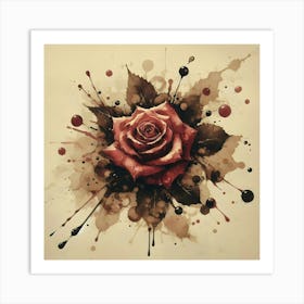 Rose Watercolor Painting: Delicate, Romantic, Botanical Art Art Print