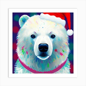 Christmas polar bear  Art Print