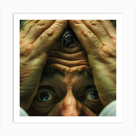 Man With His Hands On His Head Art Print