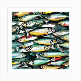 Sardines swimming Art Print