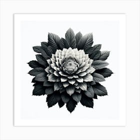 Black And White Flower Art Print