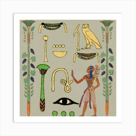 Egyptian Symbols Man Artifact Royal Art Print