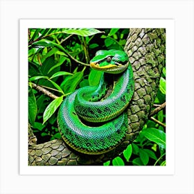 Green Tree Snake 1 Art Print