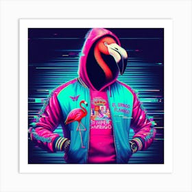 Neon Flamingo Art Print