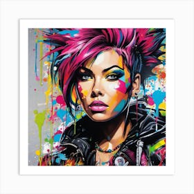 Splatter Girl 2 Art Print