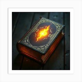 A Mysterious Old Book With A Glowing, Animated Cover 1 Art Print