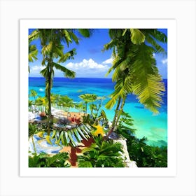 Tropical Beach Resort Art Print