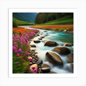 River In The Mountains 1 Art Print