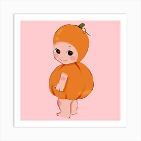 Halloween Pumpkin Cherub 1 Art Print