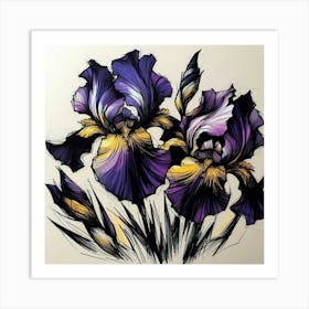 Flowers irises Art Print