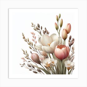 Tulips and Freesia 2 Art Print