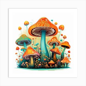 Mushroom Garden 14 Art Print