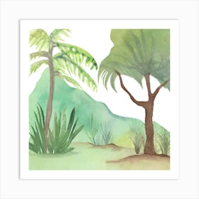 Watercolor Of A Jungle 1 Art Print