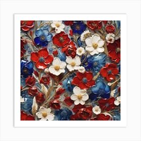 Red and white and blue 1 Art Print