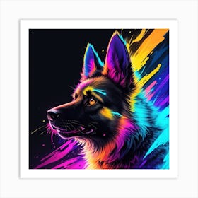 Colorful German Shepherd Art Print