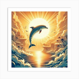 Dolphin Jumping In The Sea Art Print