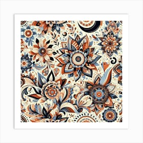 Floral Seamless Pattern 1 Art Print