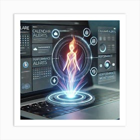 Sovereign Flame Laptop Virtual Assistant Art Print